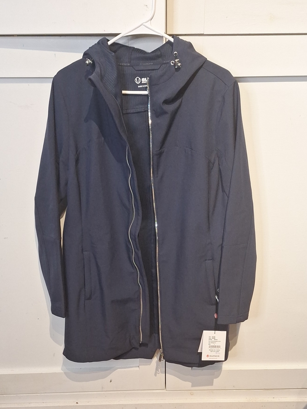 Sunice Navy Hooded Everyday Coat with Full Zip